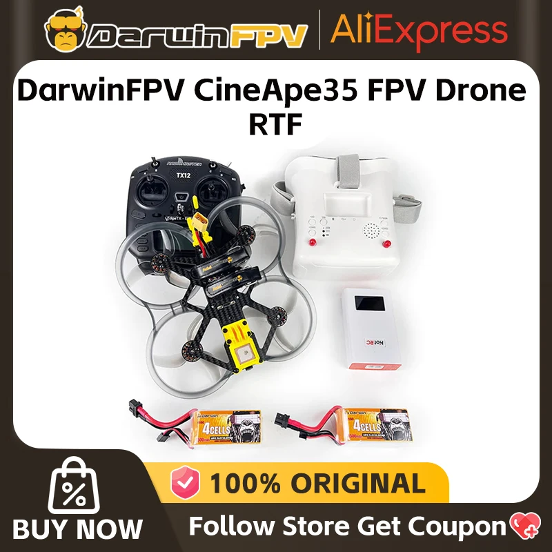 DarwinFPV CineApe35 Brushless Whoop Ready To Fly Kit with Camera Goggles Controller RTF NEW Arrival 2023