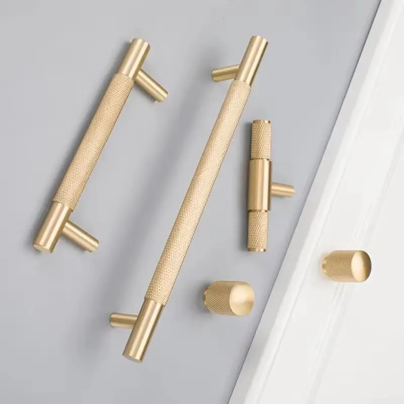 

Высококачественные 8 шт., твердые латунные ручки для мебели с накаткой, ручки для ящиков, шкаф, шкаф, комод, дверные ручки