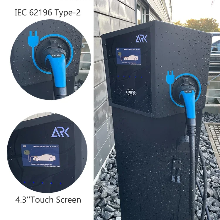 22kw AC EV Charger Type 2 Fast Charging Wall Box floor-mounted optional ocpp EV Charging Stations with ce 4g wifi