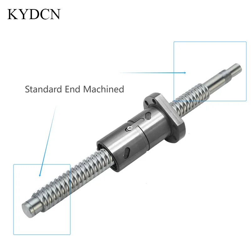 KYDCN DFU Double Flange Ball Screw C7 DFU2505 DFU2510 DFU3205 DFU3210 Lead Rod 300-1000mm Optional End Machining for CNC Machine