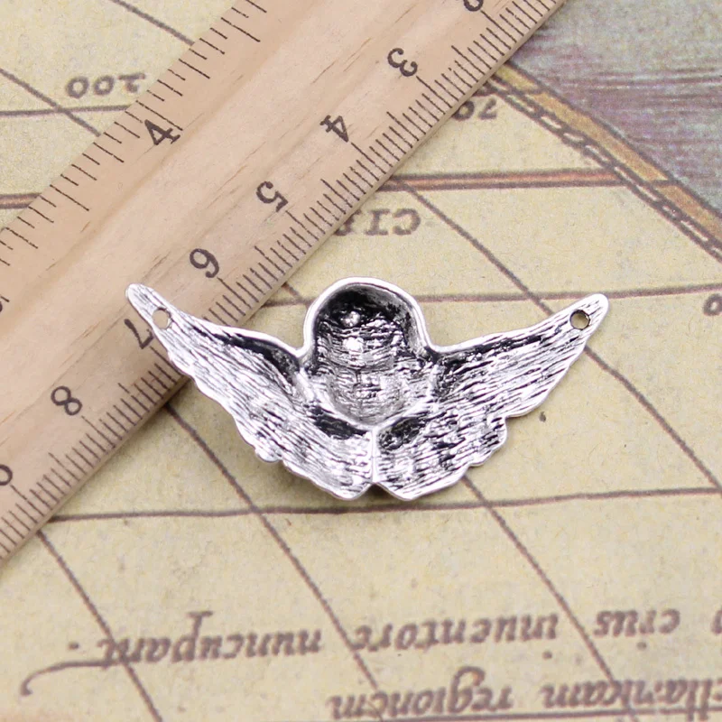 12pcs Charms Angel Wings Cupid 50x23mm Tibetan Silver Color Jewelry Antique Pendants DIY Craft Handmade Making