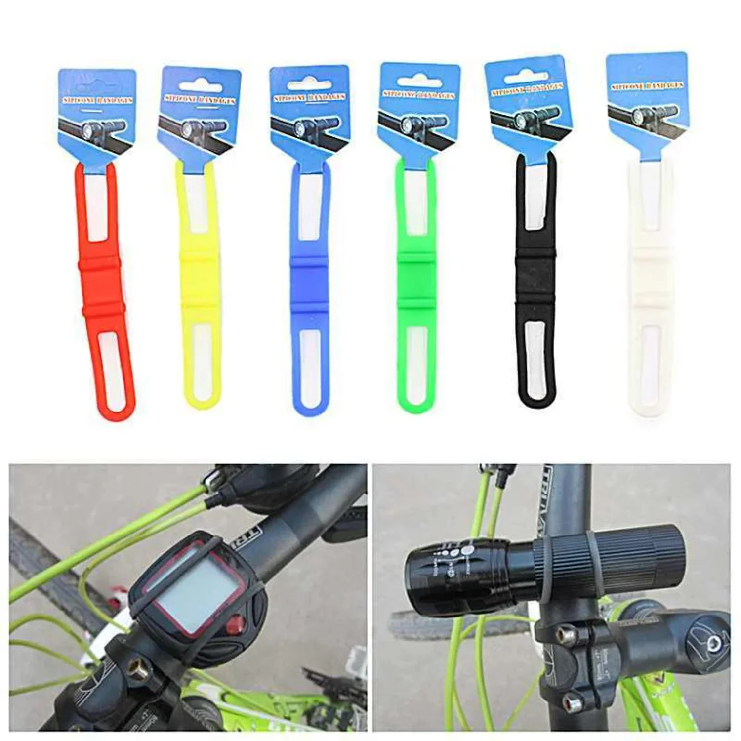 

Cycling Light Holder Strap Bicycle Handlebar Silicone Strap Band Fixing Tie Bycicle Torch Flashlight Bandages Speaker Mount