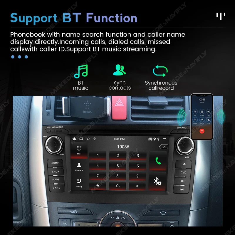 For Toyota Auris E150 Corolla 2006-2012 Android Car Stereo Multimedia Player GPS Navigation Carplay Auto Audio 2din RDS FM Radio