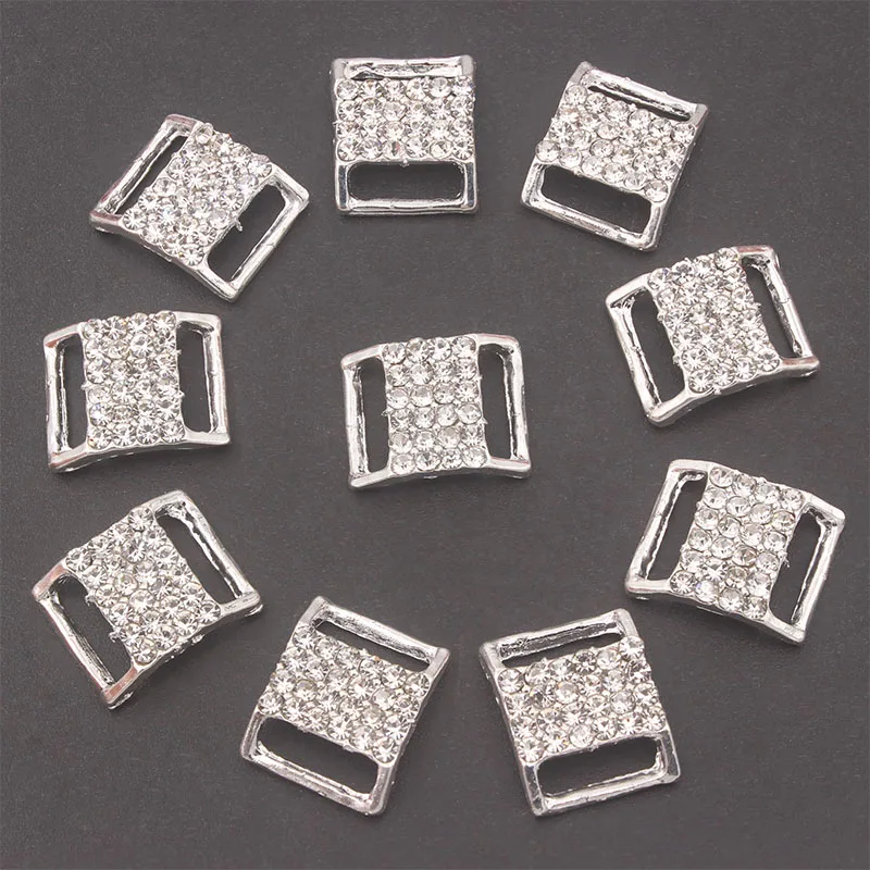 10pcs/20pcs Metal Buckle Belt Rhinestone Bikini Bra Decoration Diy Belt Loop Sewing Bag Accessories 15x12 mm