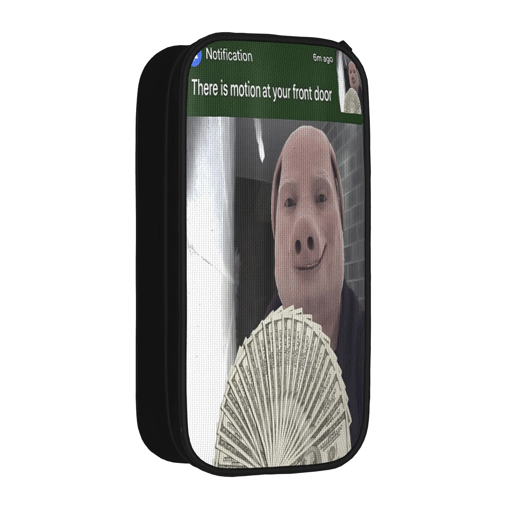 There is Motion At Your Front Door Funny John Pork Meme Pencil Case University Pencil Box Boy Girl Vintage School Pencil Cases