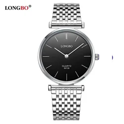 Longbo-reloj analógico de lujo para hombre y mujer, cronógrafo de estilo clásico de negocios, resistente al agua, con dijes, a la moda, libre de Bo