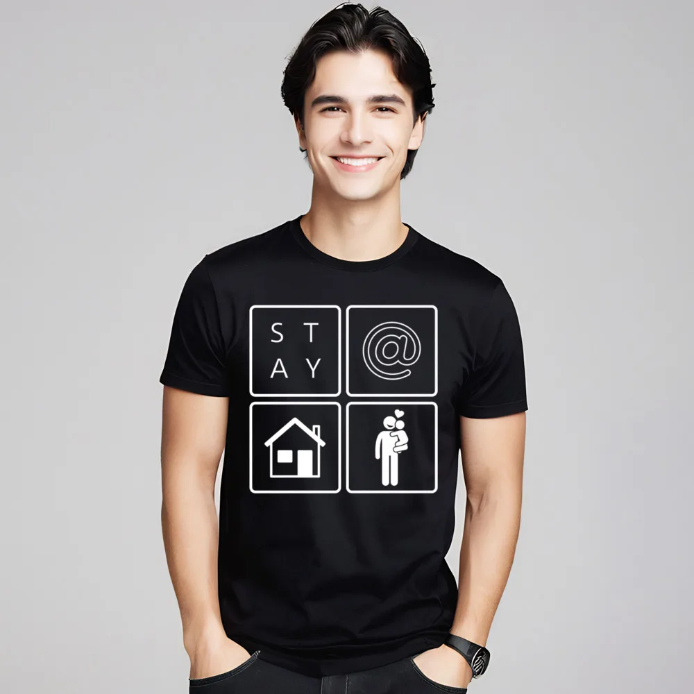 גברים נשארים בבית אבא 100% כותנה שרוול קצר חולצות