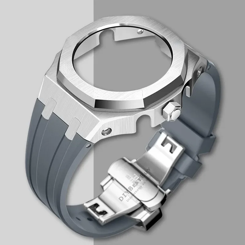 Neues Gen5 Casioak Edelstahlgehäuse für G-Shock GA2100 Mod Kits Modifikationskit Metallblende Gummiband für GA2110 GAB2100