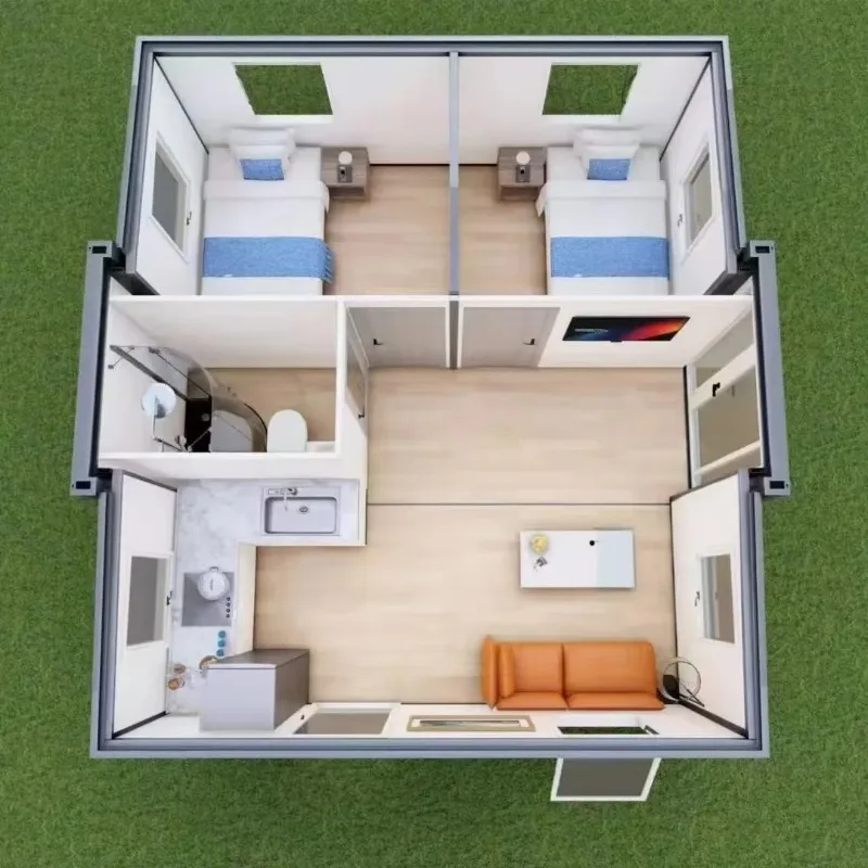 Expandable Prefab House Foldable Container Home Mobile Modern Design Breathable Insulated for Office Hotel Living Customized