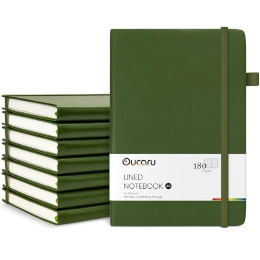 

Lined Journal Notebook, 8 Pack, 180 Pages, A5 Journals for Writing, 100 GSM Thick Paper, Small Notebooks Daily Journal for Wome