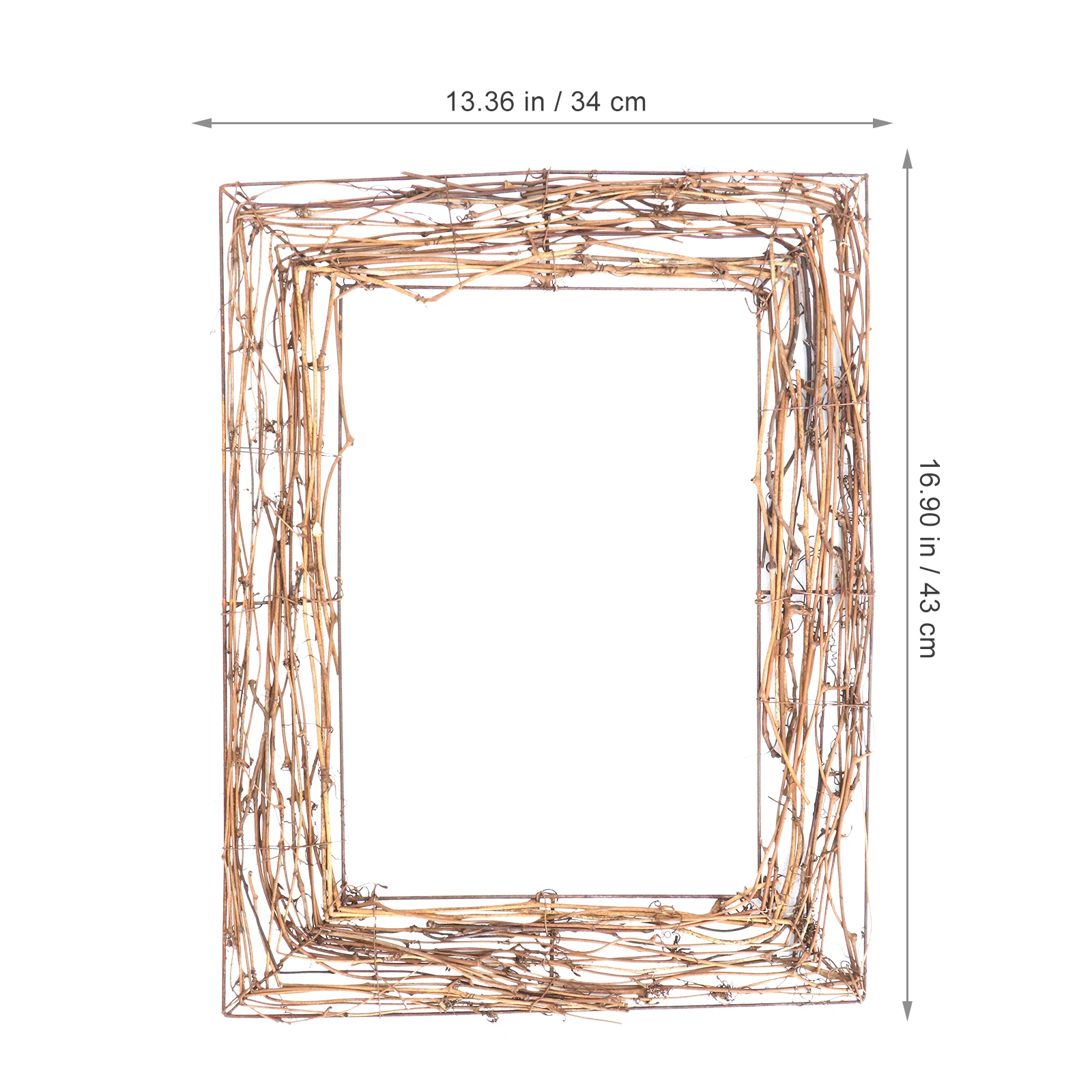 

Natural Wreath Base Handmade Christmas Decoration Square Rattan Plaited Garland Frame Indoor Ornament Photography Props Coffee