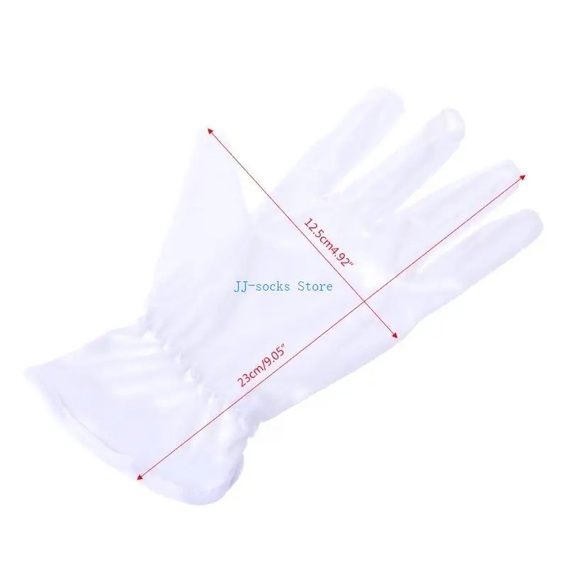 37JB قفازات قطنية بيضاء مجوهرات قفازات للرجال والنساء اليد الجافة الحرف الفنية التعامل مع قفازات العمل عملة مجوهرات التفتيش قفاز #3