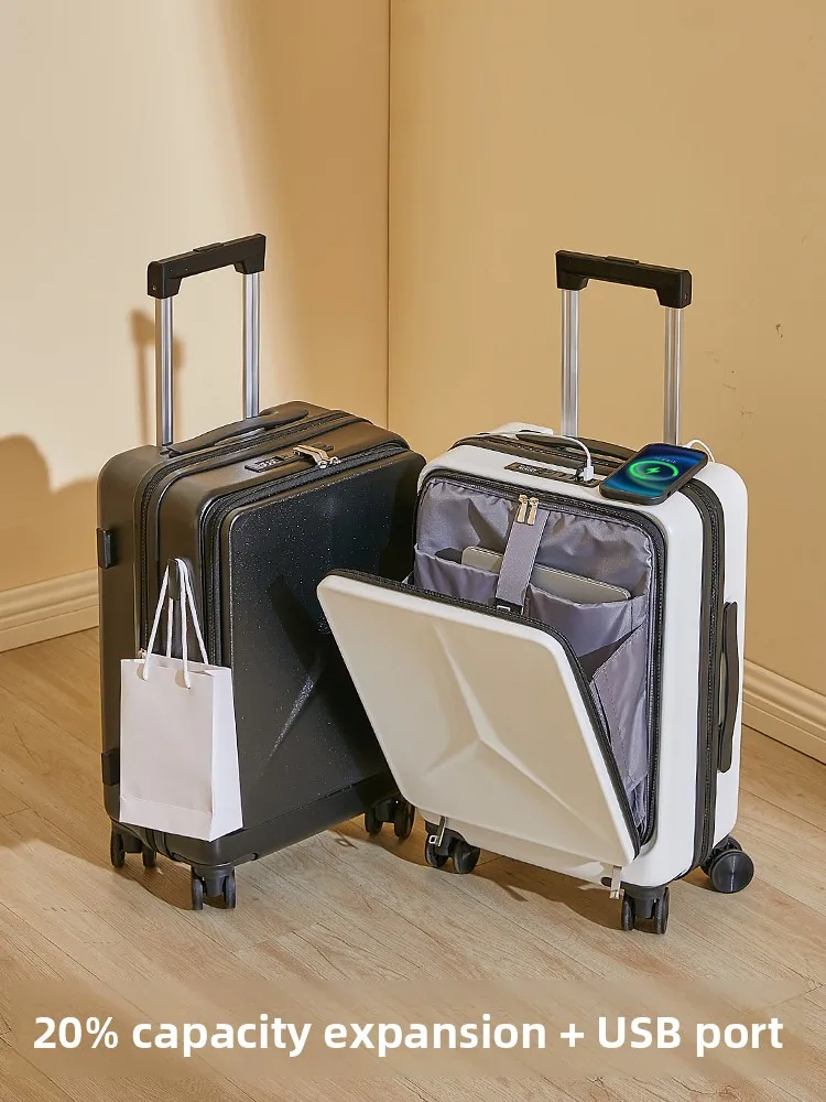 

Дорожный чемодан для бизнеса с фронтальным и боковым открытием, ручная кладь, с кодовым замком, 20 и 24 дюйма, мужской и женский чемодан