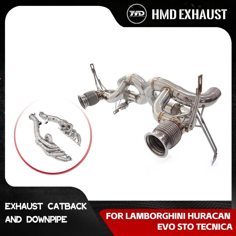 

HMD Hot Sale SS304 Manifold Catback for Lamborghini Huracan EVO 5.2L With Heat Shield Catless Direct Fit Exhaust Performance