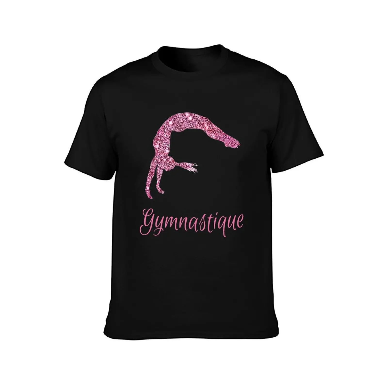 Gymnastique (Gymnastics in French) Pink Shimmer Power Tumbling T-Shirt Functional Casual Short Sleeve Tee