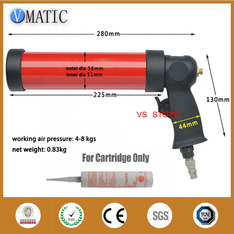 

Free Shipping 310Ml/Cc Adhesive Pneumatic Dispensing Caulking Gun With Plastic Cartridge