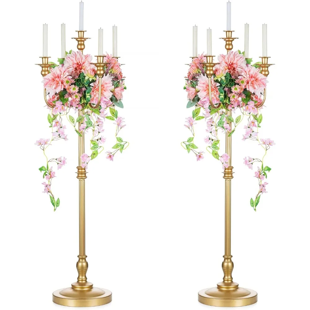 

Antique Floor Candelabra Centerpiece Tall Floral Centerpiece Stand Wedding Party Event Decoration Home Gold