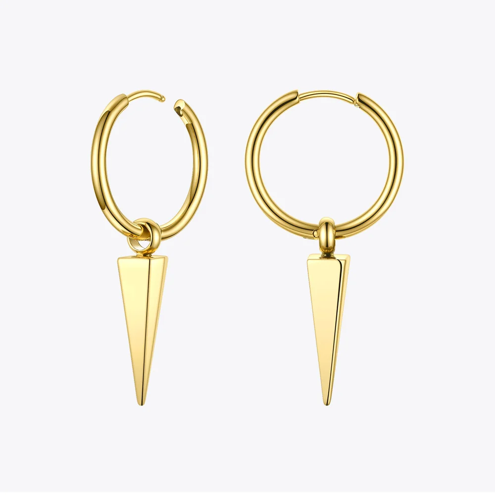 ENFASHION Pyramid Spike Drop Earrings For Women Gold Color Geometric Earings Stainless Steel Fashion Jewelry Kolczyki E201154