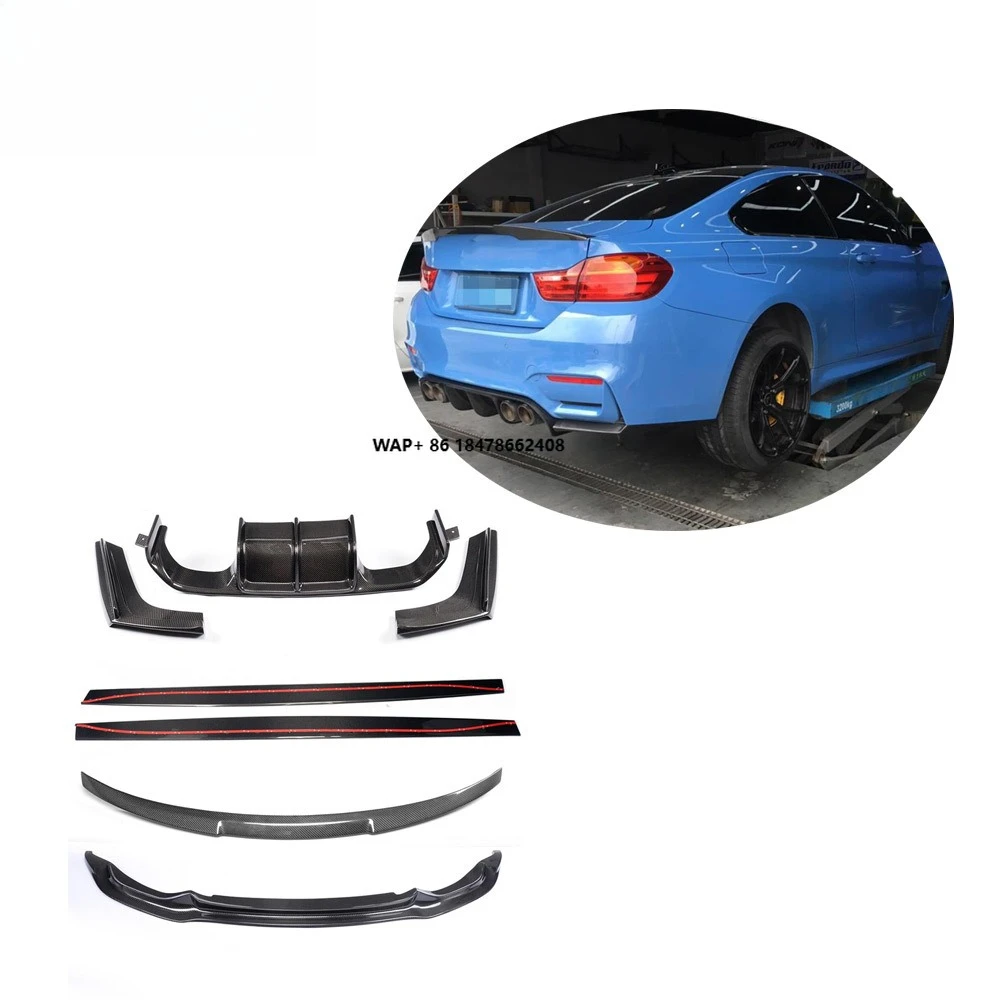 

V Style F80 F83 Carbon Fiber Body Kits Front Rear Bumper Lip Spoiler Side Skirts for M3 M4