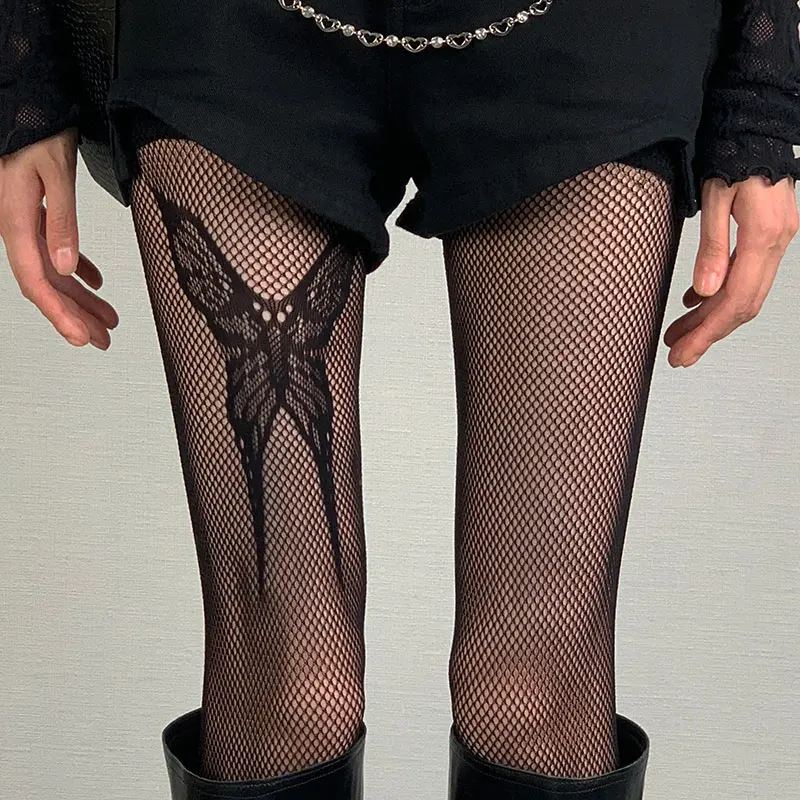 

Lolita Hollow Out Lace Mesh Stockings Pantyhose Tights Women Butterfly Y2k Fishnet Stockings Sexy Lingerie Women Tight Pantyhose
