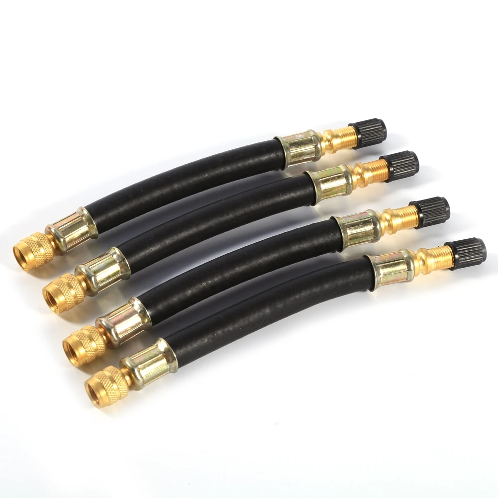 4x 140mm Flexible Tyre Valve ExtensionTire Wheel Truck Transit Adaptor   Clamps