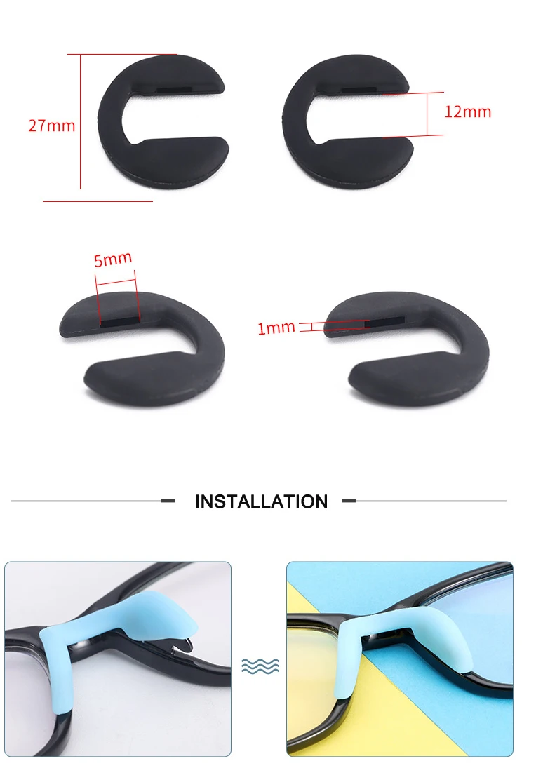 10pcs U Shape Silicone Glasses Eyeglasses Nose Pads Optical Frame Repair Accessory Part Insert Push In Free Shipping CY071