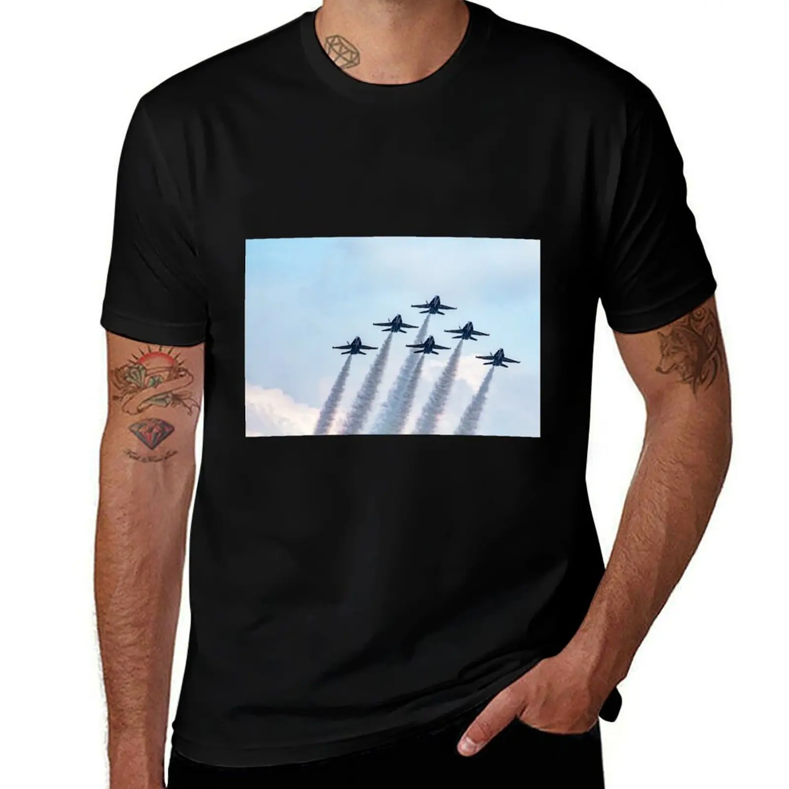 Blue Angels in Formation T-Shirt Minimalist Casual Short Sleeve Top