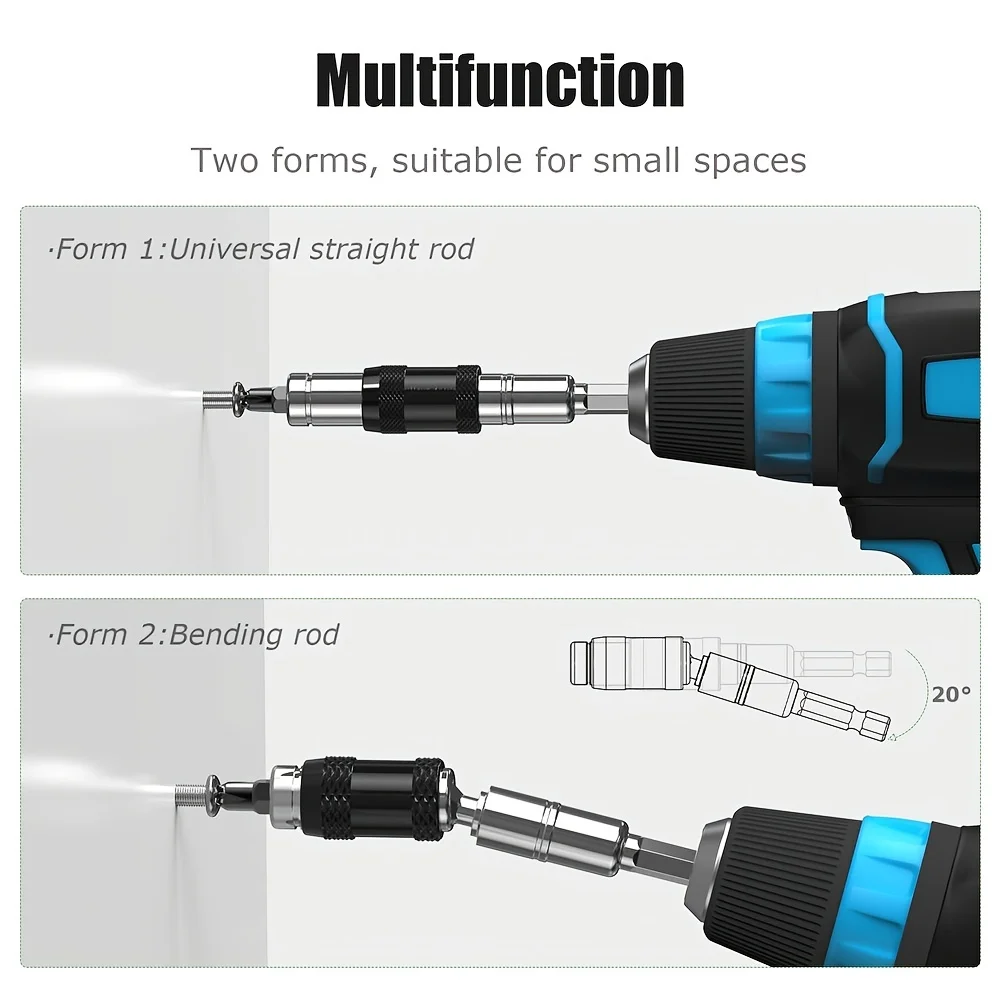 Magnetic Swiveling Bit Holder ไขควง Bits Pivoting เจาะ Quick Release สกรูแบบยืดหยุ่น Extender Bendable Corner