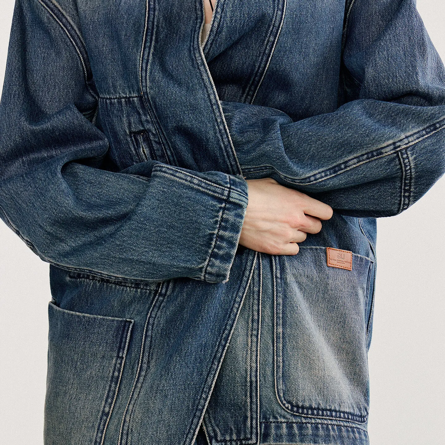 TOYOUTH femmes veste en jean décontractée 2025 automne nouveau rétro Streetwear col en V à manches longues veste manteau