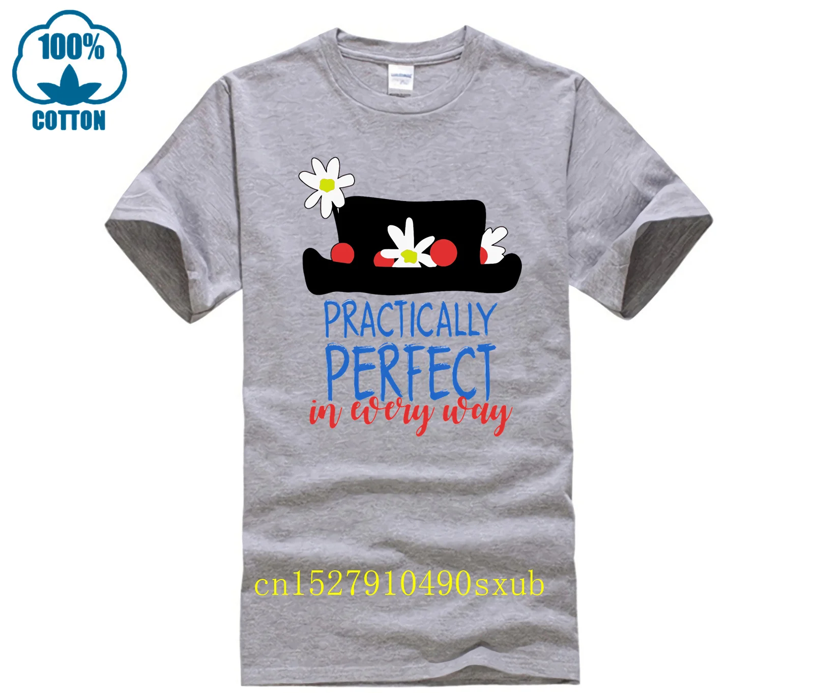 Mary Poppins T Shirt Knitted Tee Shirt O Neck Natural Crazy New Style Spring Standard nederland