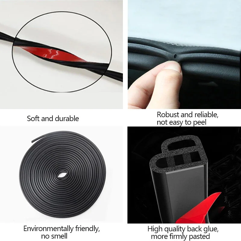 Car Door Rubber L-type Seal Strips for Mercedes Benz AMG W203 W210 W211 W124 W202 W204 W205 W212