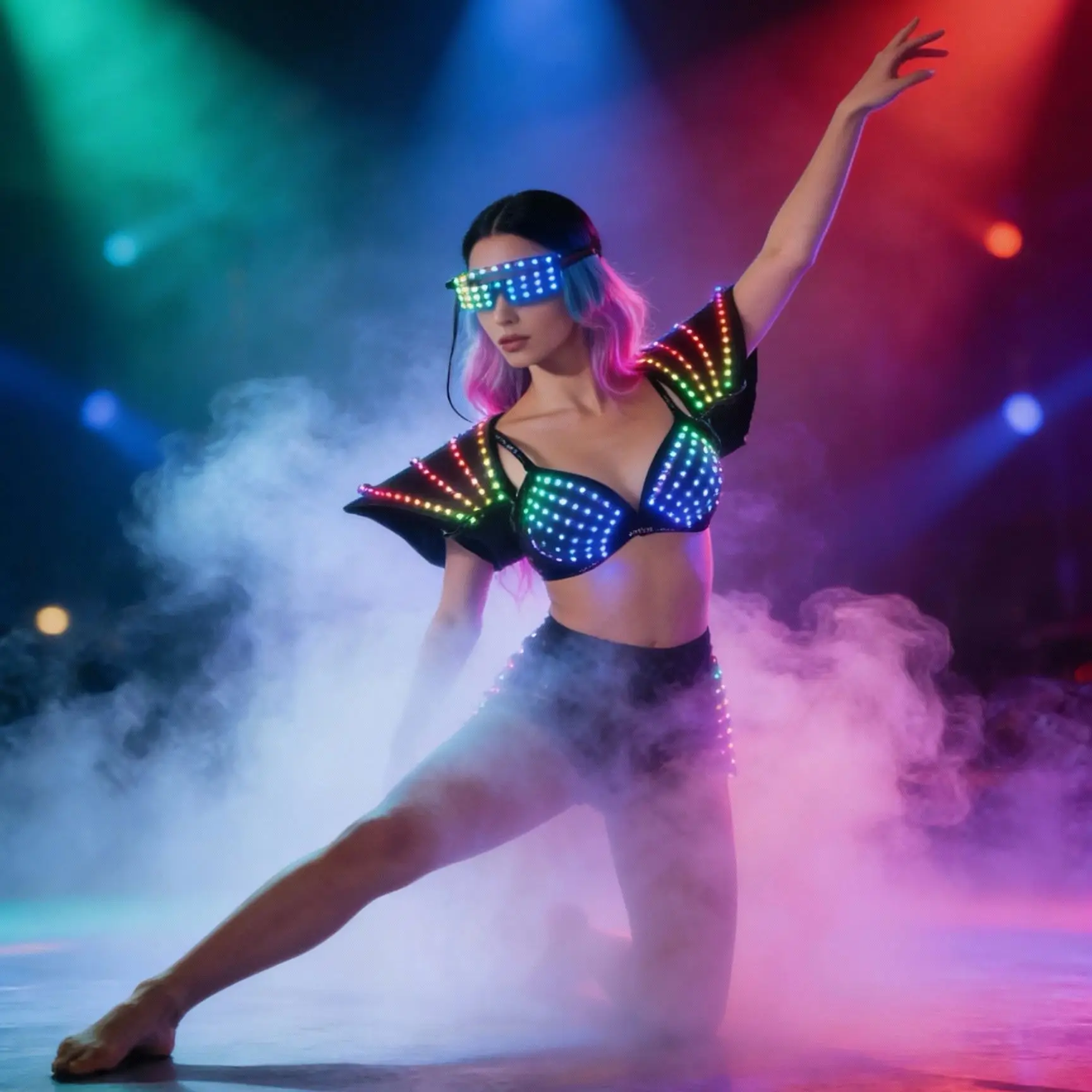 

Светодиодный RGB с изменением цвета, нижнее белье, перезаряжаемый костюм на Рождество, Хэллоуин, люминесцентный костюм для выступлений, праздничная одежда