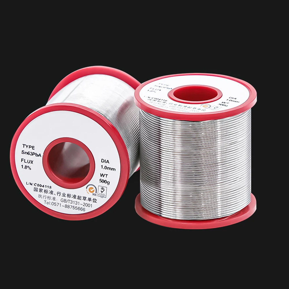 1Pcs Solder Rosin Core 0.3 0.8 1.0 1.2 1.5 2.0 2.3 3.0mm Soldering Wire Tin Sn63PbA 63% Tin Content Tins Coils Solderings Estao