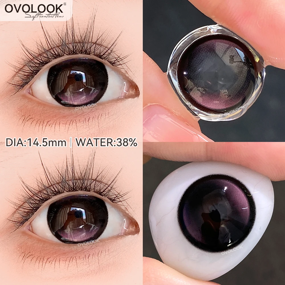 Image of OVOLOOK-1 Paar farbige Cosplay-Augenlinsen, einzigartige Muster, Kontaktlinsen für Augen, Farbe, Schönheit, Schüler, braune Linse, blaue Linse, Myopie