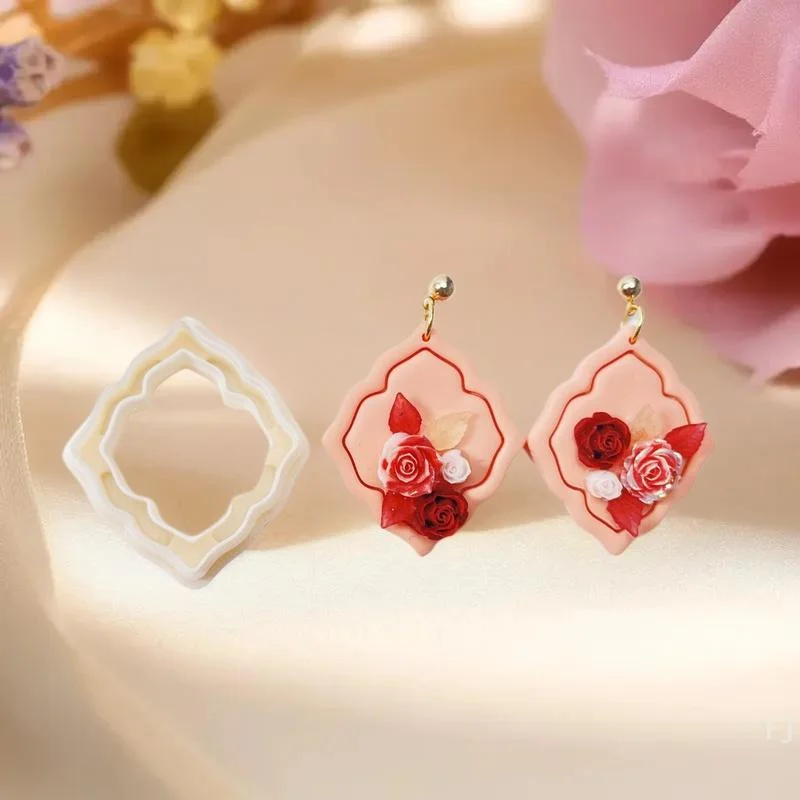 [YU]Frame Shape Polym Er Clay Cutters Embossing Clay Cutters For Earrings Jewelry Making DIY Hand Tools