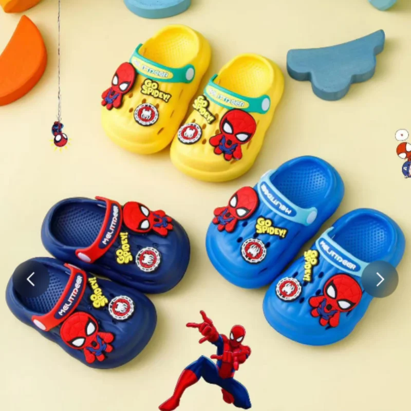 Disney Children'S Hole Sandals Boys Summer Home Slipper Cartoon Spider-Man Slipper Children'S Gifts Beach Shoes Size 18-29