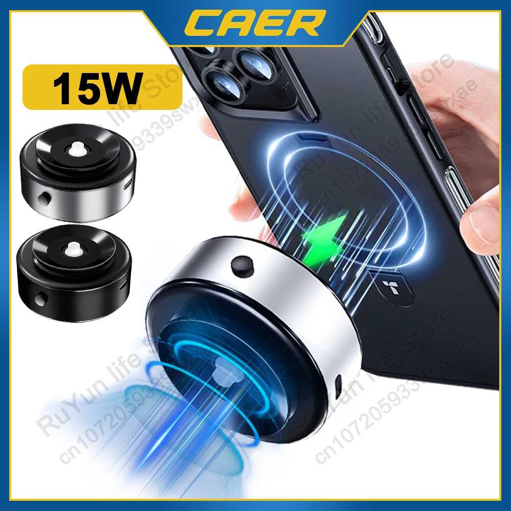 Car Mount Wireless Charger Magnetic Phone Holder Vacuum Suction Cup Ultra Stable 15W Fast Charging Station for Magsafe iPhone 15