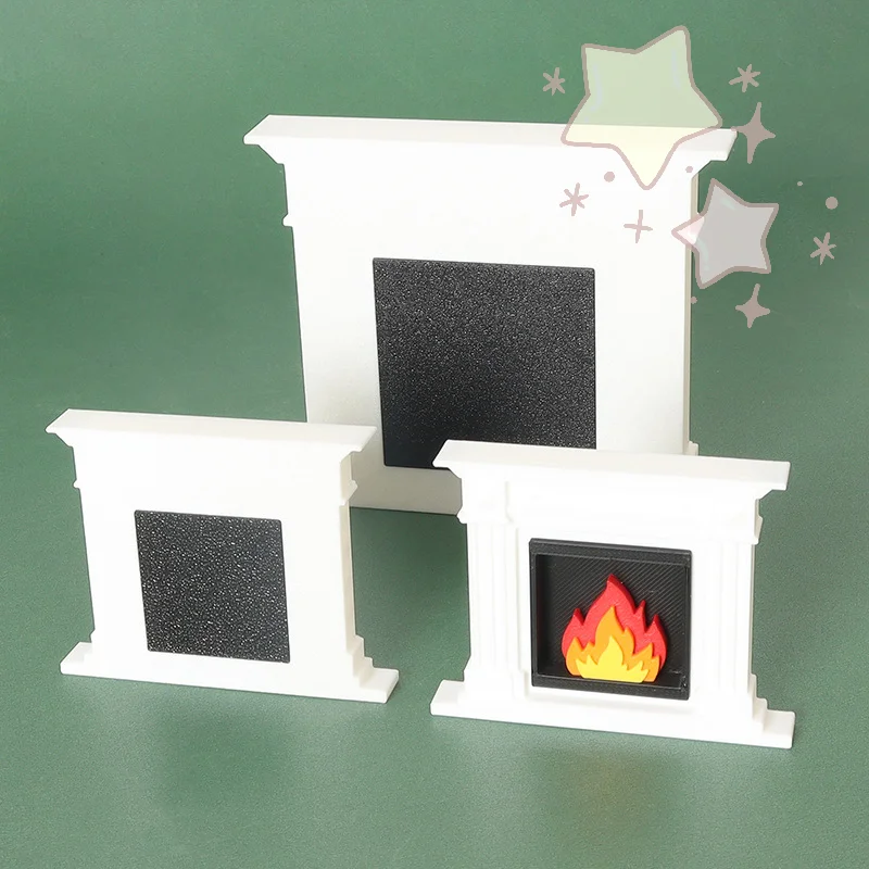 [TJ]1/12 Puppenhaus Miniatur Wohnzimmer Heizung Kamin Modell Für Mini Weihnachten Szene Dekoration Puppen Haus Zubehör