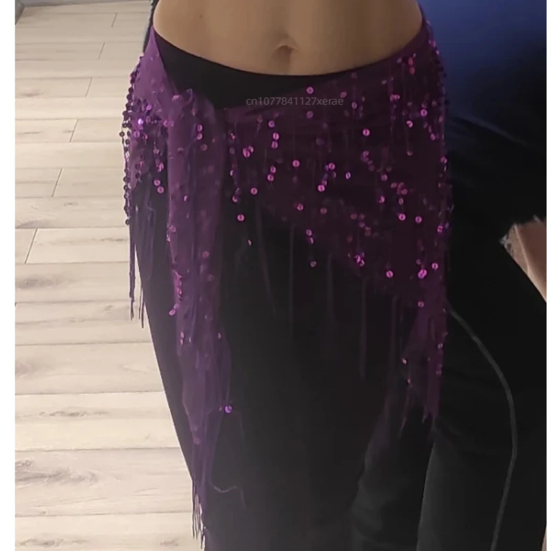 Новый интернет-знаменитый шарф для джазовых танцев, поясная цепочка для уличных танцев, аксессуар с блестками, треугольный шарф, универсальный пояс с кисточками