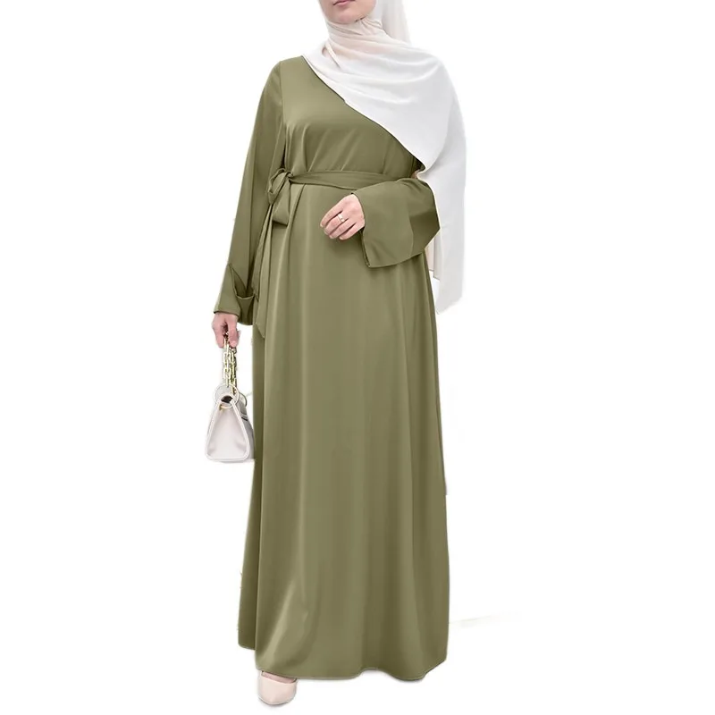

Wholesale Abaya Dubai Turkey Solid Color Nida Fabric Simple Modest Kaftan Islamic Clothing Abaya Plain Muslim Dresses for Women