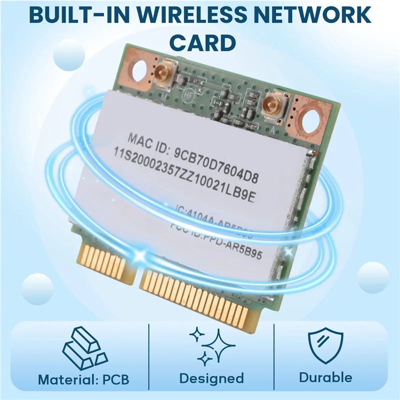 

Чувствительная для Lenovo Z370 Y460 G470 Z470 Z560 черная AR5B95 2,4G 150 Мбит/с MINI PCIE 802.11N встроенная беспроводная сетевая карта