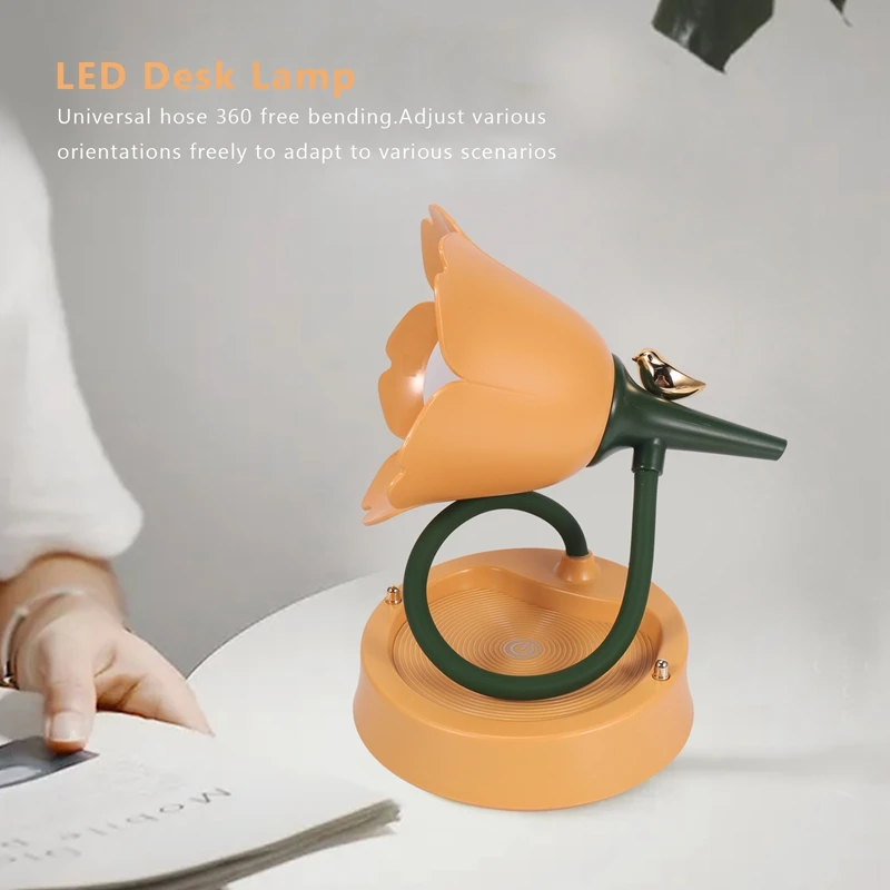 Flower LED Desk Lamp Student Bedroom Lighting Contact Eye Protection USB