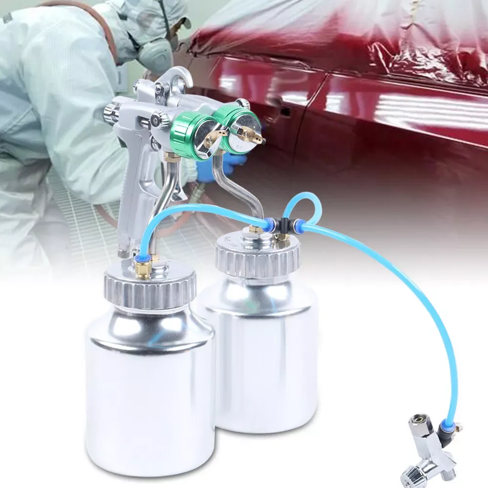 Handheld Automatic Polyurethane Spray Gun Foam Sprayer Double Head + 2*1L Pot Tank Professional Spray Foam Machine