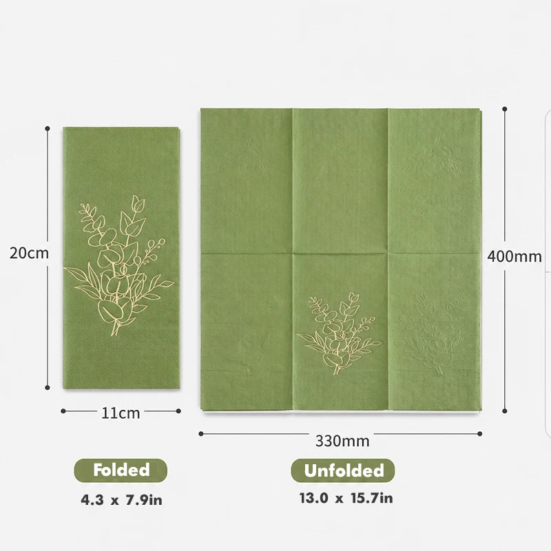 Gold Leaf Disposable Napkins – 20/60 Pack
