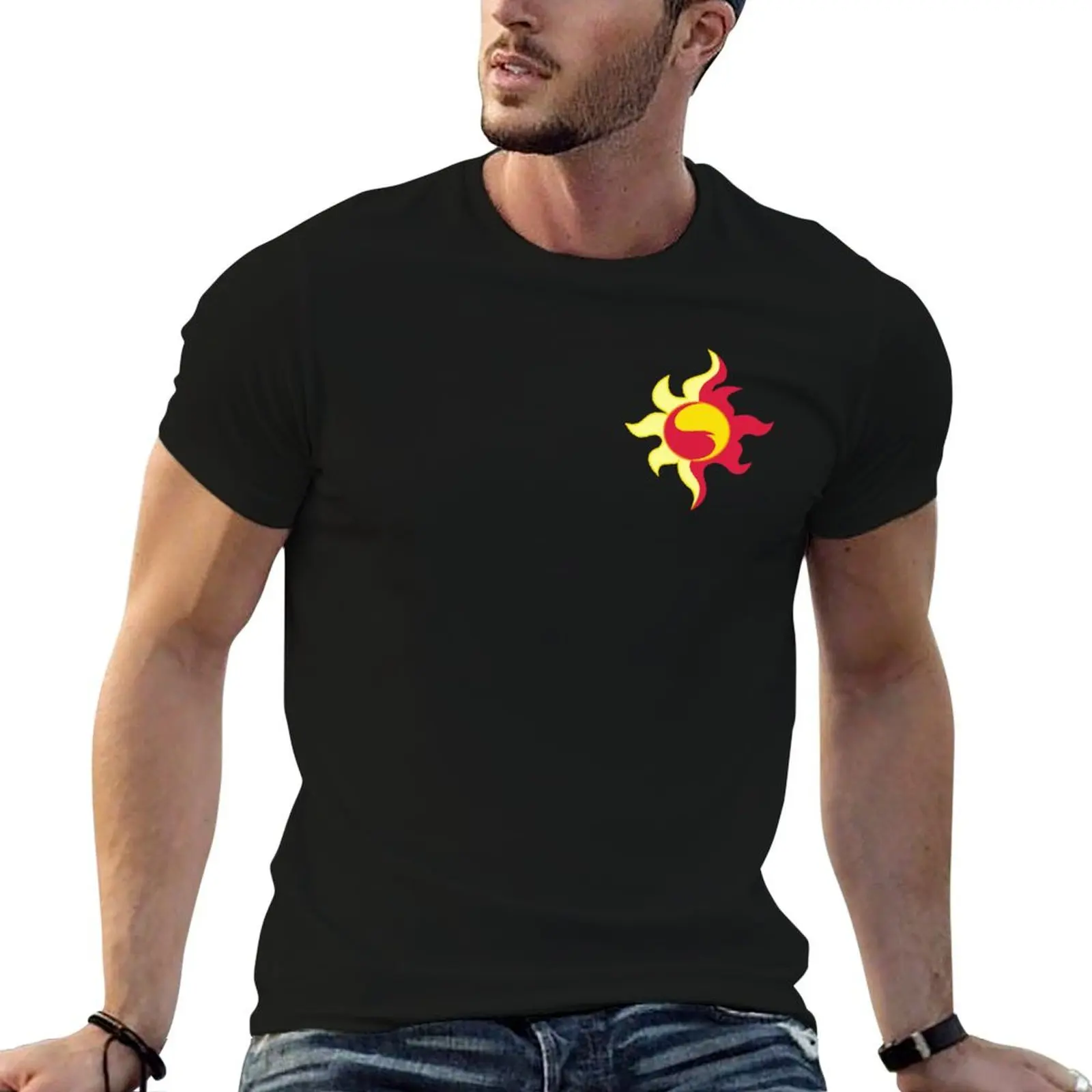 Sunset Shimmer Sun Fire Flames MLP Cutie Mark Sign v2 T-Shirt tees plain new edition heavy weight t shirts for men