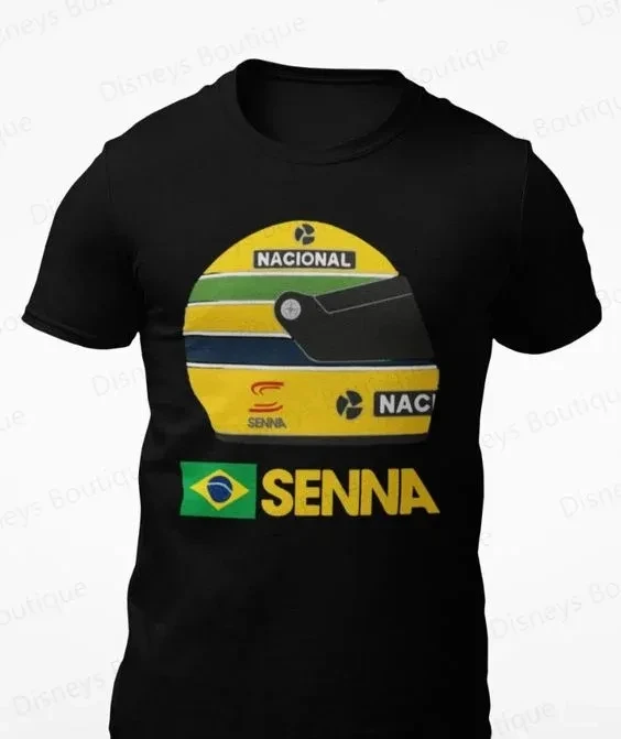 2024 New Arriavl Vintage Brazilian “Senna F1 Legend“ Summer T-shirt Same Short-Sleeved Top Oversized Tee for Adult/Kids Pullover