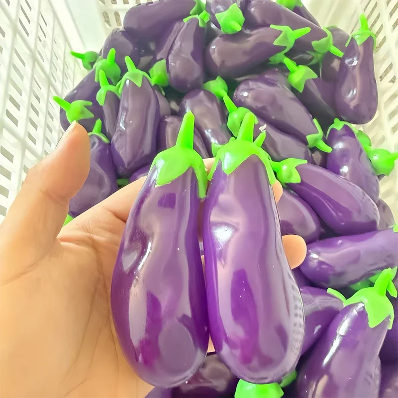 Eggplant Squishy Stress Ball Toy Vaseline Plasticity No rebound Soft Feel Squeeze Fidget Toys ASMR Adult Sensory Anti Stress Toy