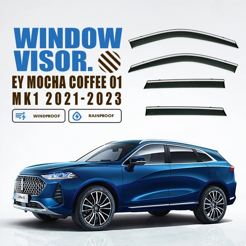 Fit For Great Wall Wey Mocha Coffee 01 Window Visor Awnings Shelters Sun Rain Mirror Eyebrow Wind Deflector