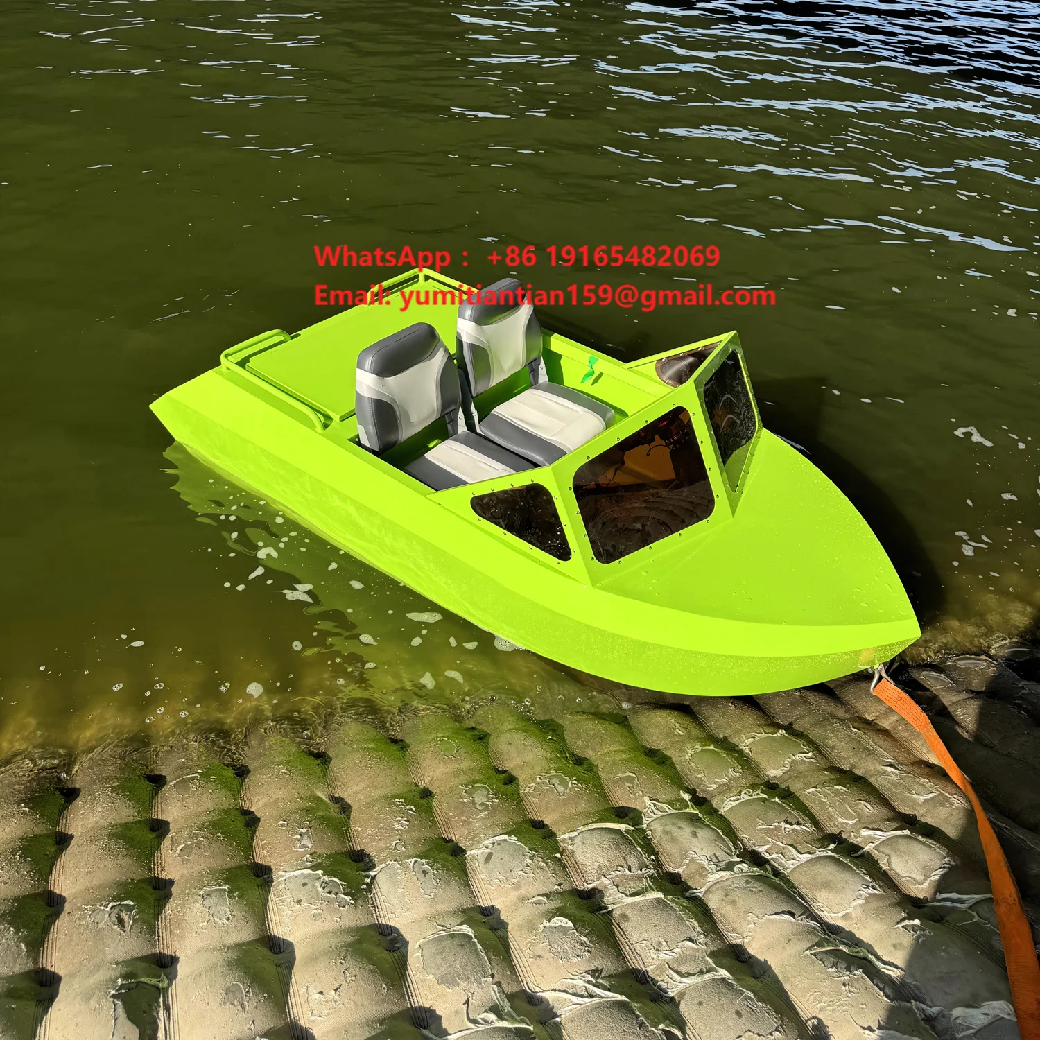 20KW Aluminium Boat Electric Pontoon Boat Mini Jet Ski Kart Boat for Holiday for Double Persons
