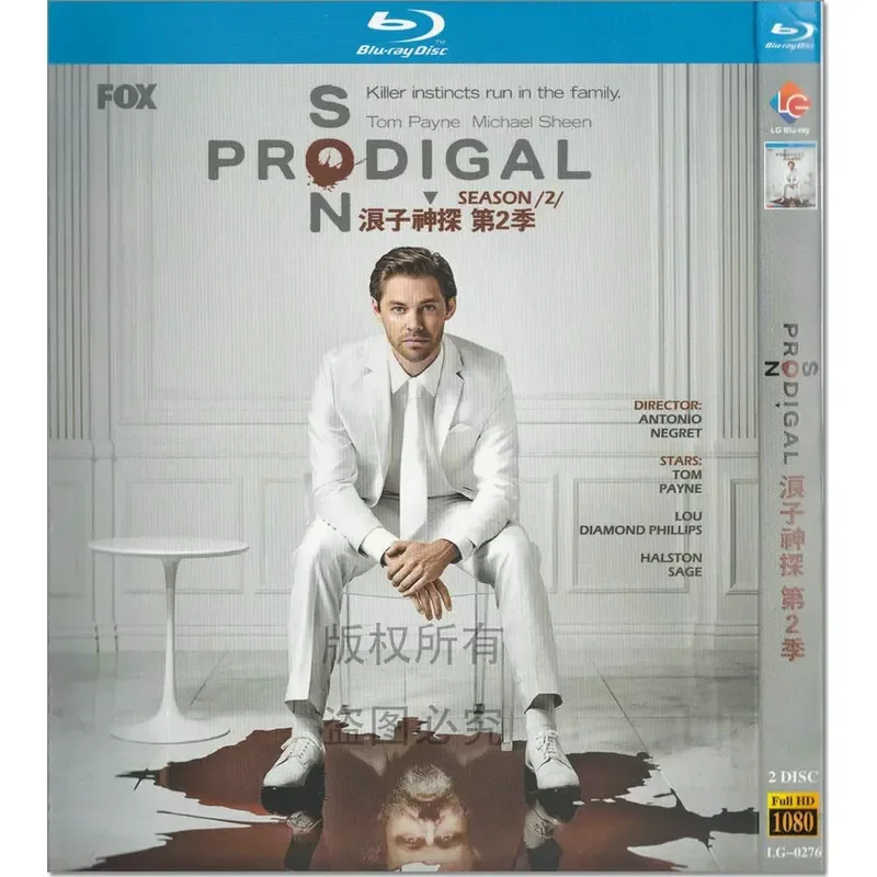 

Blu-ray thrilling suspense American drama Prodigal Son Detective Season 2 high definition disc 1080P 2BD disc non-DVD disc